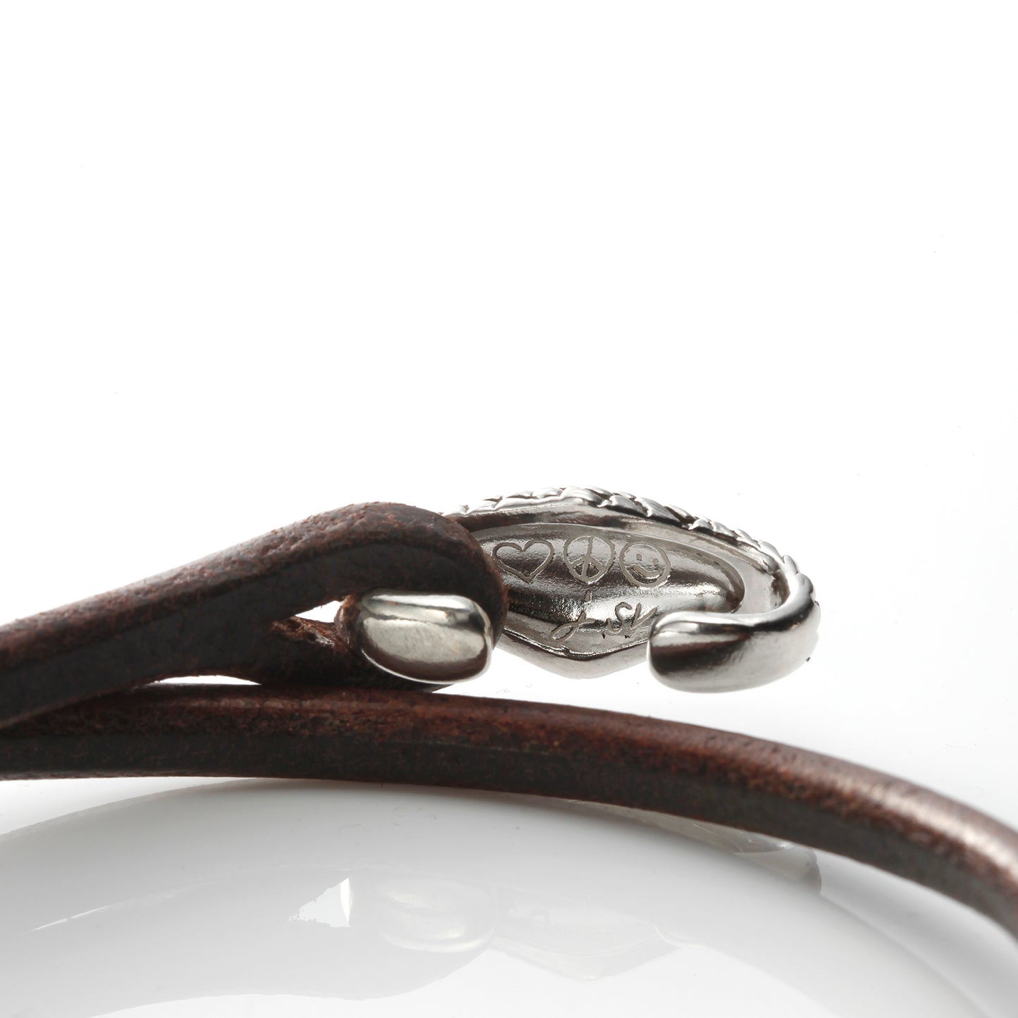 Rhombus Leather Bracelet  - Silver Python Snake -
