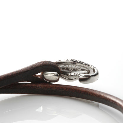 Rhombus Leather Bracelet  - Silver Python Snake - / JB-420